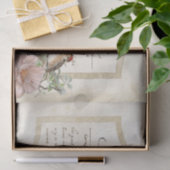 Bird Nest Gold Floral Carte Postale French Script Tissuepapier (Geschenk)