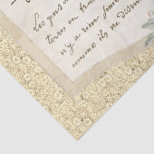 Bird Nest Gold Floral Carte Postale French Script Tissuepapier (Detail)