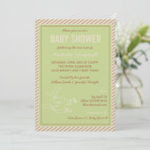 Bird Nest Green Baby shower Invitation Kaart (Staand voorkant)