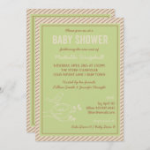 Bird Nest Green Baby shower Invitation Kaart (Voorkant / Achterkant)