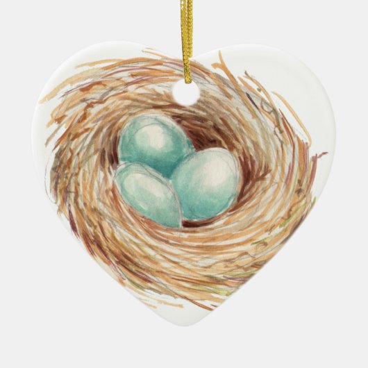 Bird Nest Keramisch Ornament (Voorkant)