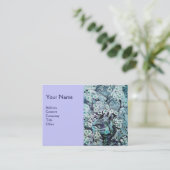 BIRD NEST, monogram, blauw wit Visitekaartje (Staand voorkant)