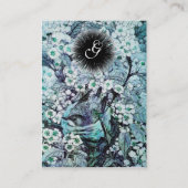 BIRD NEST, monogram, blauw wit Visitekaartje (Achterkant)