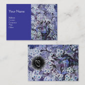 BIRD NEST, monogram, blauw wit Visitekaartje (Voorkant / Achterkant)
