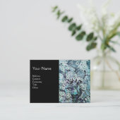 BIRD NEST, monogram, blauw wit zwart Visitekaartje (Staand voorkant)