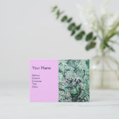 BIRD NEST, monogram, groen wit roze Visitekaartje (Staand voorkant)