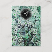 BIRD NEST, monogram, groen wit roze Visitekaartje (Achterkant)