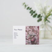 BIRD NEST, monogram, roze rood wit Visitekaartje (Staand voorkant)