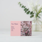 BIRD NEST, monogram, roze rood wit Visitekaartje (Staand voorkant)