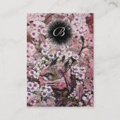 BIRD NEST, monogram, roze rood wit zwart grijs Visitekaartje (Achterkant)