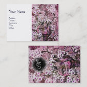 BIRD NEST, monogram, roze wit Visitekaartje (Voorkant / Achterkant)