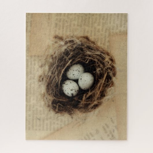 Bird Nest Old Antiek Retro Brown Eggs Legpuzzel (Verticaal)