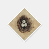 Bird Nest Old  Antiek Retro Brown Eggs Servet (Hoek)