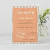 Bird Nest Oranje Baby shower Uitnodiging (Staand voorkant)