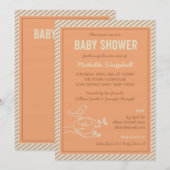 Bird Nest Oranje Baby shower Uitnodiging (Voorkant / Achterkant)