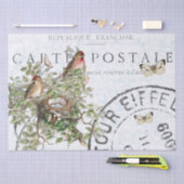 Bird Nest Postmark Butterfly Carte Postale Blue Tissuepapier (Craft)