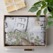 Bird Nest Postmark Butterfly Carte Postale Blue Tissuepapier (Geschenk)