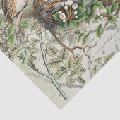 Bird Nest Postmark Butterfly French Script Green Tissuepapier (Detail)