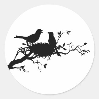 Bird Nest Ronde Sticker