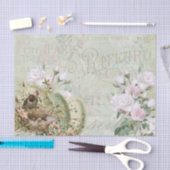 Bird Nest Roos French Script Decoupage Tissuepapier (Craft)