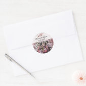 BIRD NEST Save the Date Monogram, White Pink Red Ronde Sticker (Envelop)