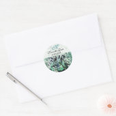 BIRD NEST sparen de Datum Monogram, Witte Groen Ronde Sticker (Envelop)
