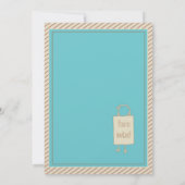 Bird Nest Turquoise Baby shower Invitation Kaart (Achterkant)