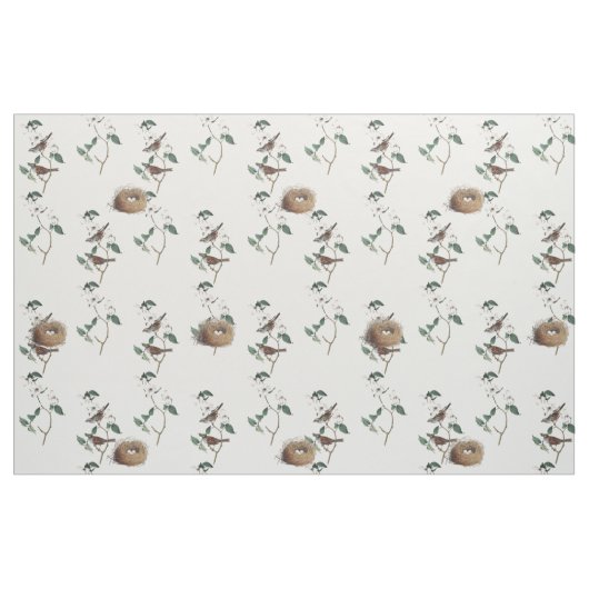 Bird Nest White Flowering Dogwood  Pattern Stof (Yard (91,4 cm))