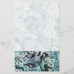 BIRD NEST, wit blauw Briefpapier