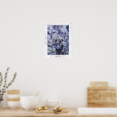 BIRD NEST, wit blauw Poster (Keuken)