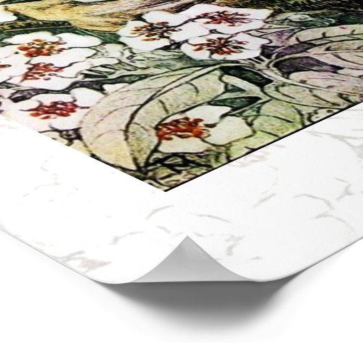 BIRD NEST, wit bruin, geel Poster (Hoek)