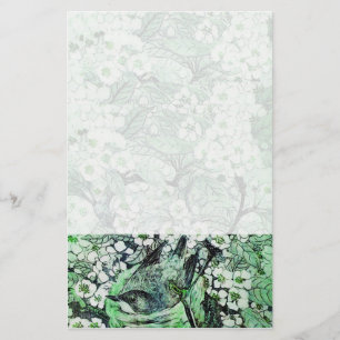 BIRD NEST, wit groen Briefpapier