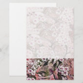 BIRD NEST, wit rood roze Briefpapier (Voorkant / Achterkant)