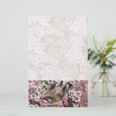 BIRD NEST, wit rood roze Briefpapier (Staand voorkant)