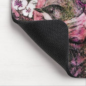 BIRD NEST, wit rood roze Muismat (Hoek)