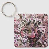 BIRD NEST, wit rood roze Sleutelhanger (Voorkant)