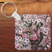 BIRD NEST, wit rood roze Sleutelhanger (Voorkant)