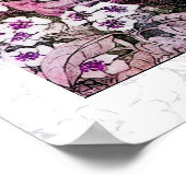 BIRD NEST, wit rood roze violet Poster (Hoek)