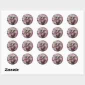 BIRD NEST, witte violet roze Ronde Sticker (Vel)