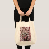 BIRD NEST, witte violet roze zwart Tote Bag (Voorkant (product))