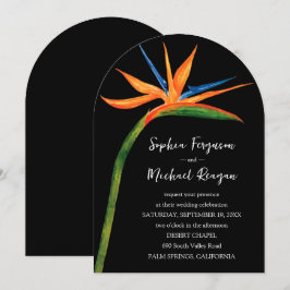 Bird of Paradise Arch Top Wedding Kaart