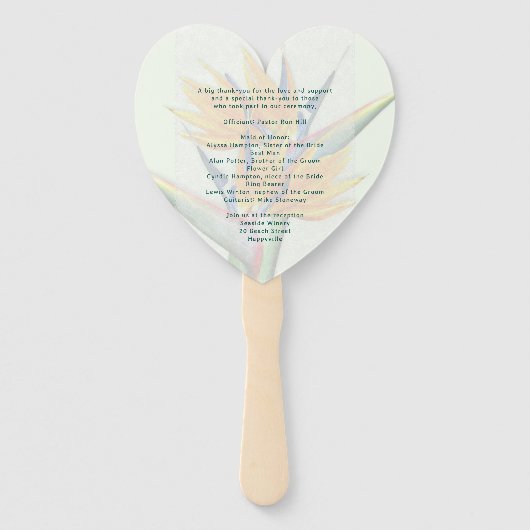 Bird-of-Paradise Bloemen Huwelijksfanprogramma's Handwaaier (Achterkant)