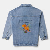 Bird of Paradise Bloemen Junior Bruidsmeisje Naam Denim Jacket (Achterkant)