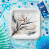 Bird of Paradise Bloemenkunst Papieren Bordje (Feest)