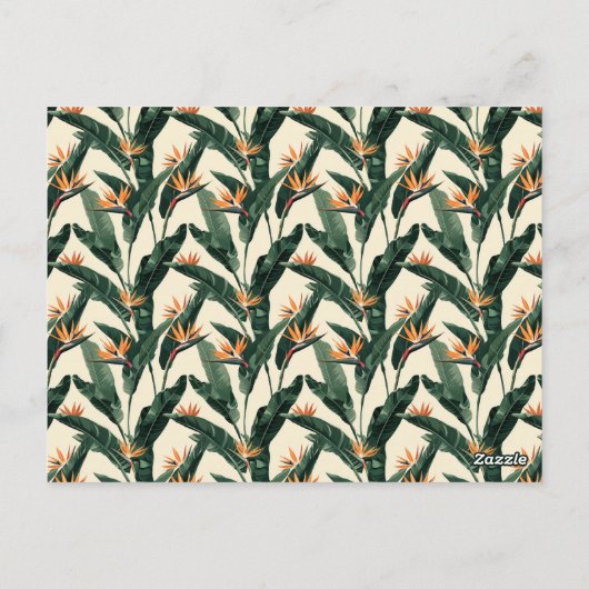 Bird of Paradise Botanical Pattern Junk Journal Briefkaart (Achterkant)