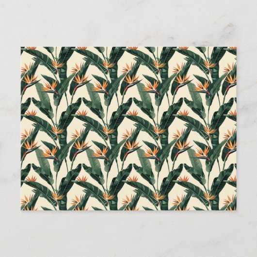 Bird of Paradise Botanical Pattern Junk Journal Briefkaart (Voorkant)