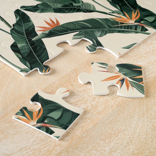 Bird of Paradise Botanical Pattern Legpuzzel (Zijkant)