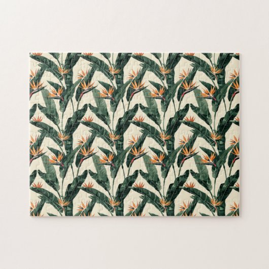 Bird of Paradise Botanical Pattern Legpuzzel (Horizontaal)