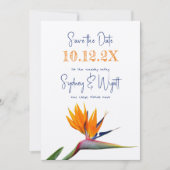 Bird of Paradise Eenvoudige bruiloft aankondiging (Voorkant)