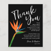 Bird of Paradise Floral Wedding Bord Dank u Flyer (Voorkant)